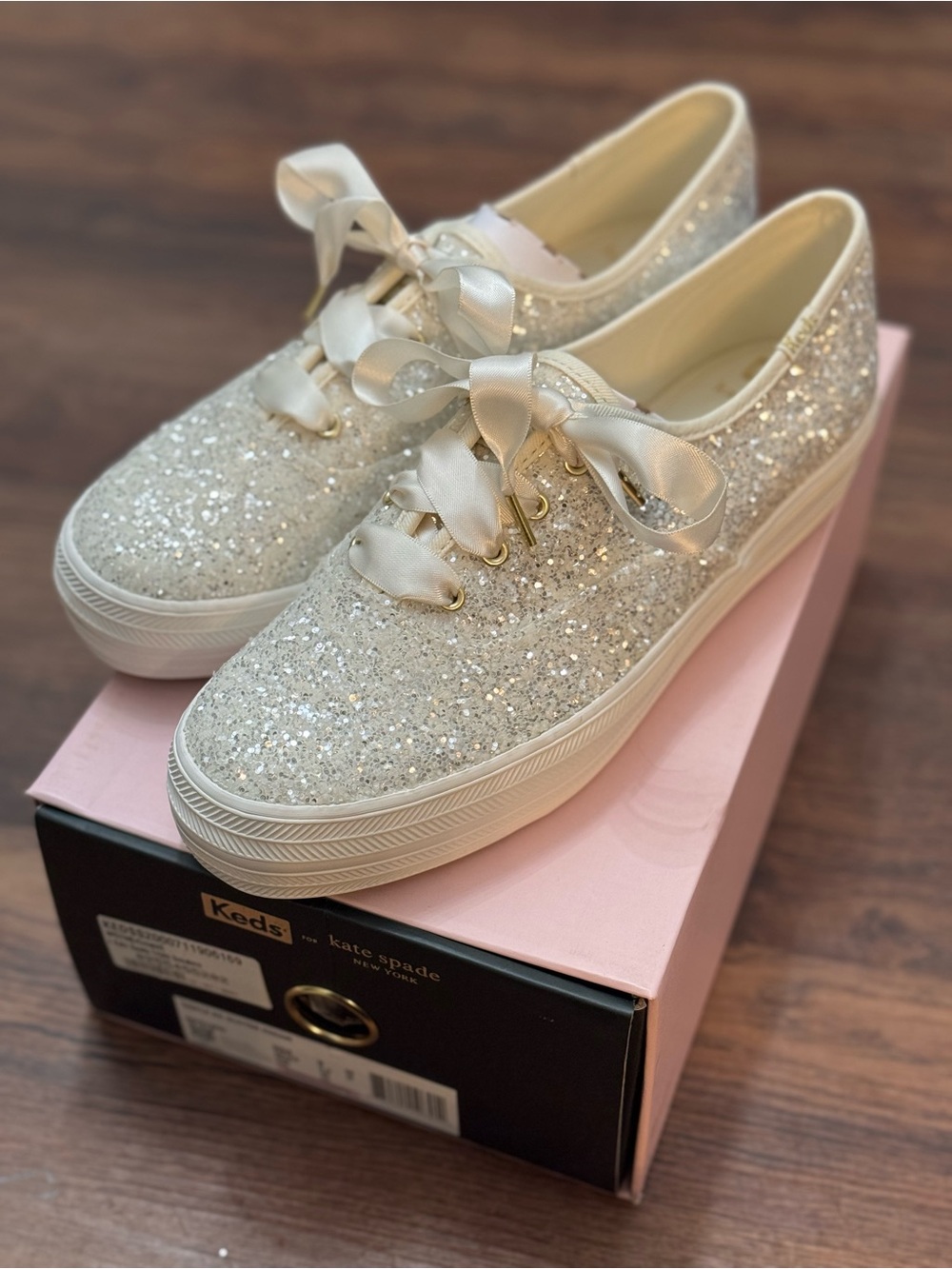 kate spade Glitter Platform Sneakers - Silver